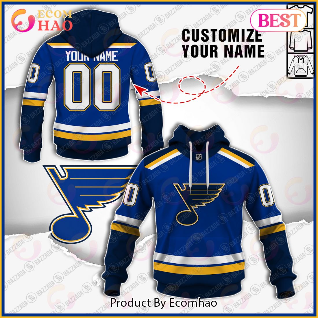 St Louis Blues Hoodie 3D Reverse Retro Custom St Louis Blues Gift -  Personalized Gifts: Family, Sports, Occasions, Trending