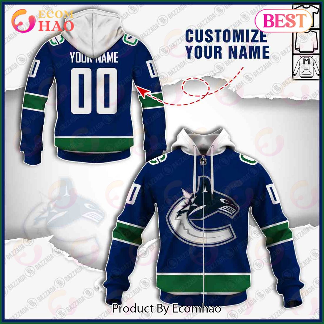 Vancouver Canucks Reverse Retro Kits 2022 Personalized Hoodie in 2023