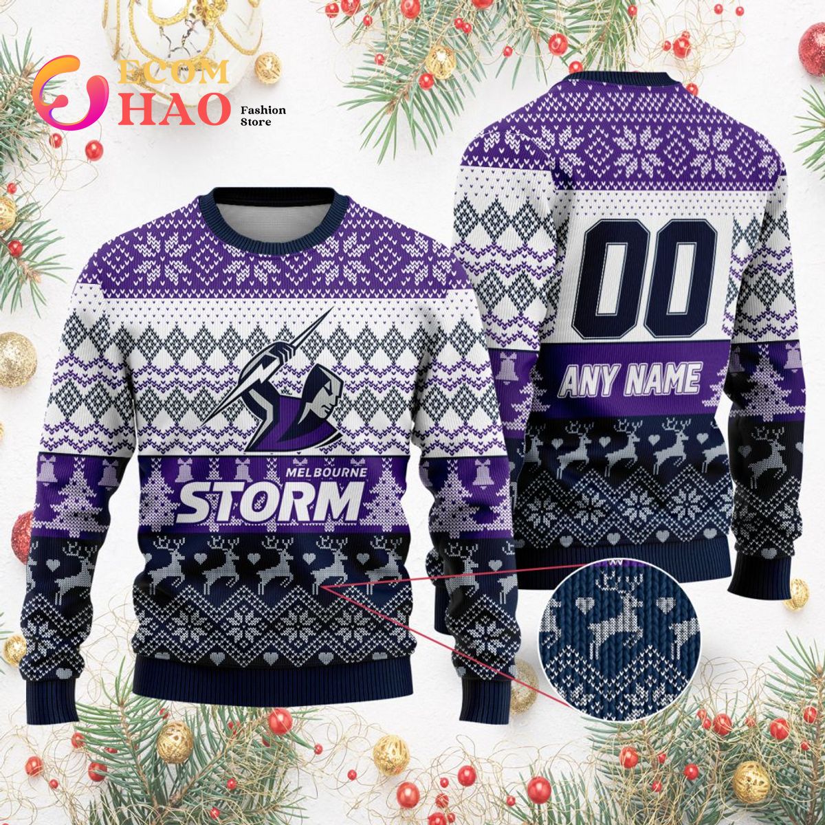 NRL Melbourne Storm Special Ugly Christmas Sweater