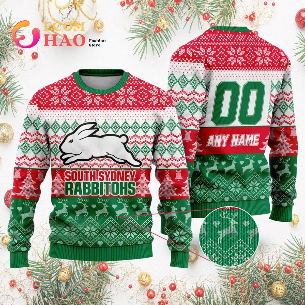 NRL South Sydney Rabbitohs Special Ugly Christmas Sweater