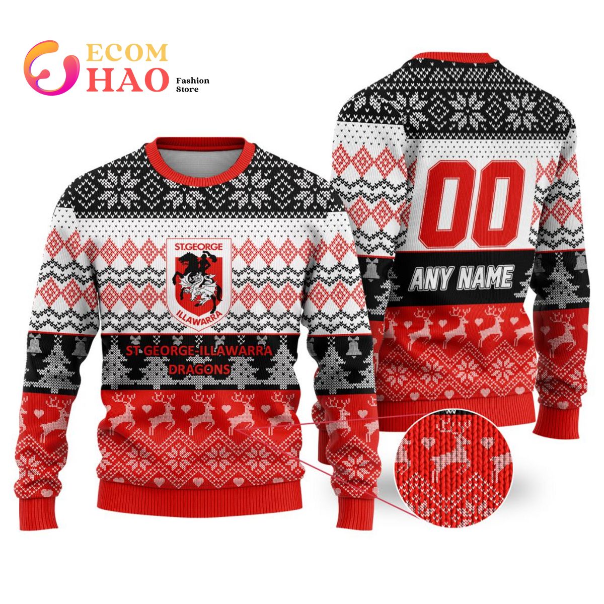 NRL St. George Illawarra Dragons Special Ugly Christmas Sweater