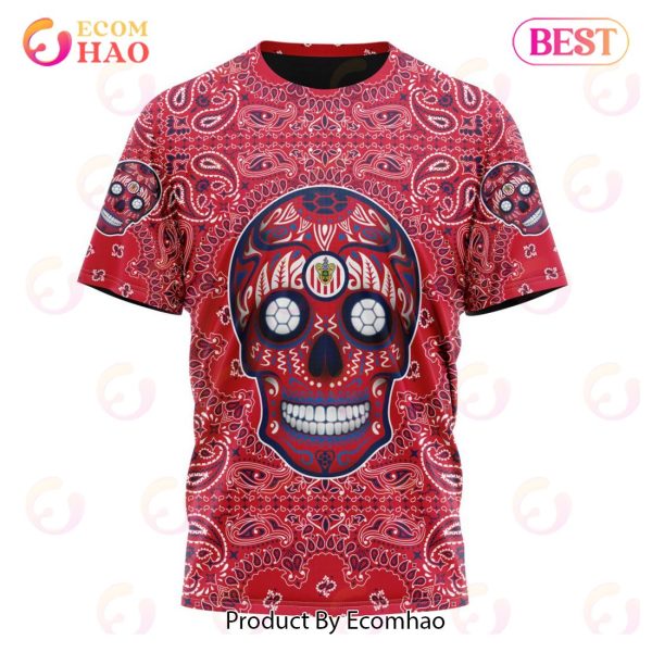 LIGA MX Chivas Guadalajara Special Sugar Skull Kits For Dia De Muertos 3D Hoodie