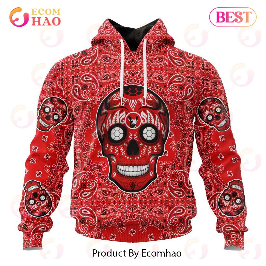 LIGA MX Club Leon Special Sugar Skull Kits For Dia De Muertos 3D Hoodie