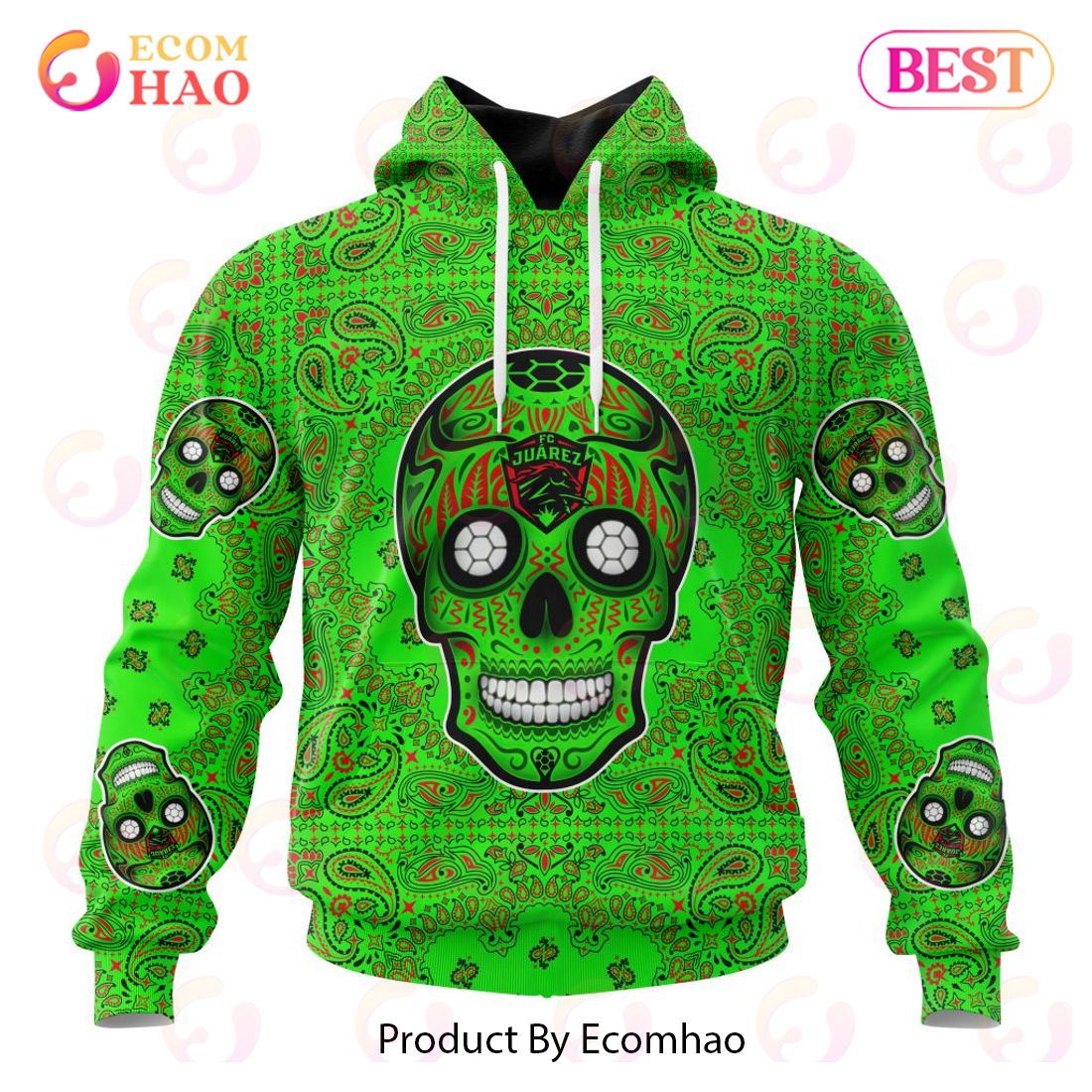 LIGA MX Club Santos Laguna Special Sugar Skull Kits For Dia De Muertos 3D Hoodie