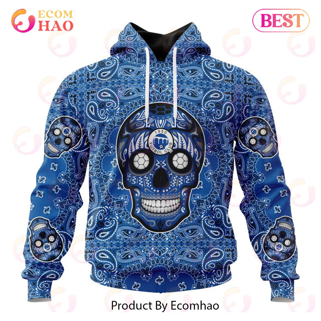 LIGA MX Tigres UANL Special Sugar Skull Kits For Dia De Muertos 3D Hoodie