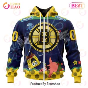 Boston Bruins Specialized Jersey With SpongeBob 3D Hoodie