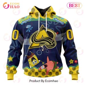 Colorado Avalanche Specialized Jersey With SpongeBob 3D Hoodie