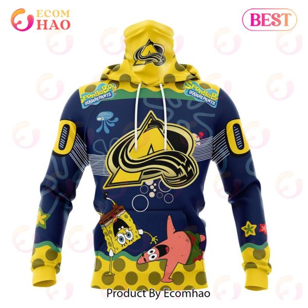 Colorado Avalanche Specialized Jersey With SpongeBob 3D Hoodie