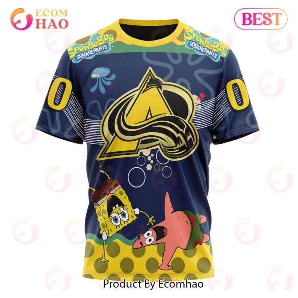 Colorado Avalanche Specialized Jersey With SpongeBob 3D Hoodie