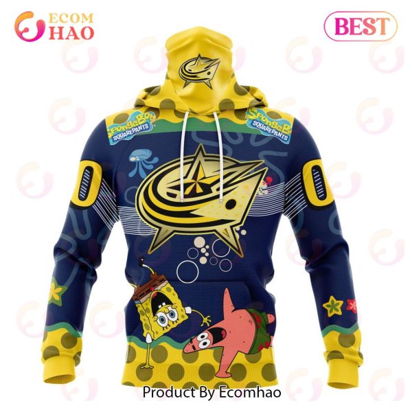 Columbus Blue Jackets Specialized Jersey With SpongeBob 3D Hoodie