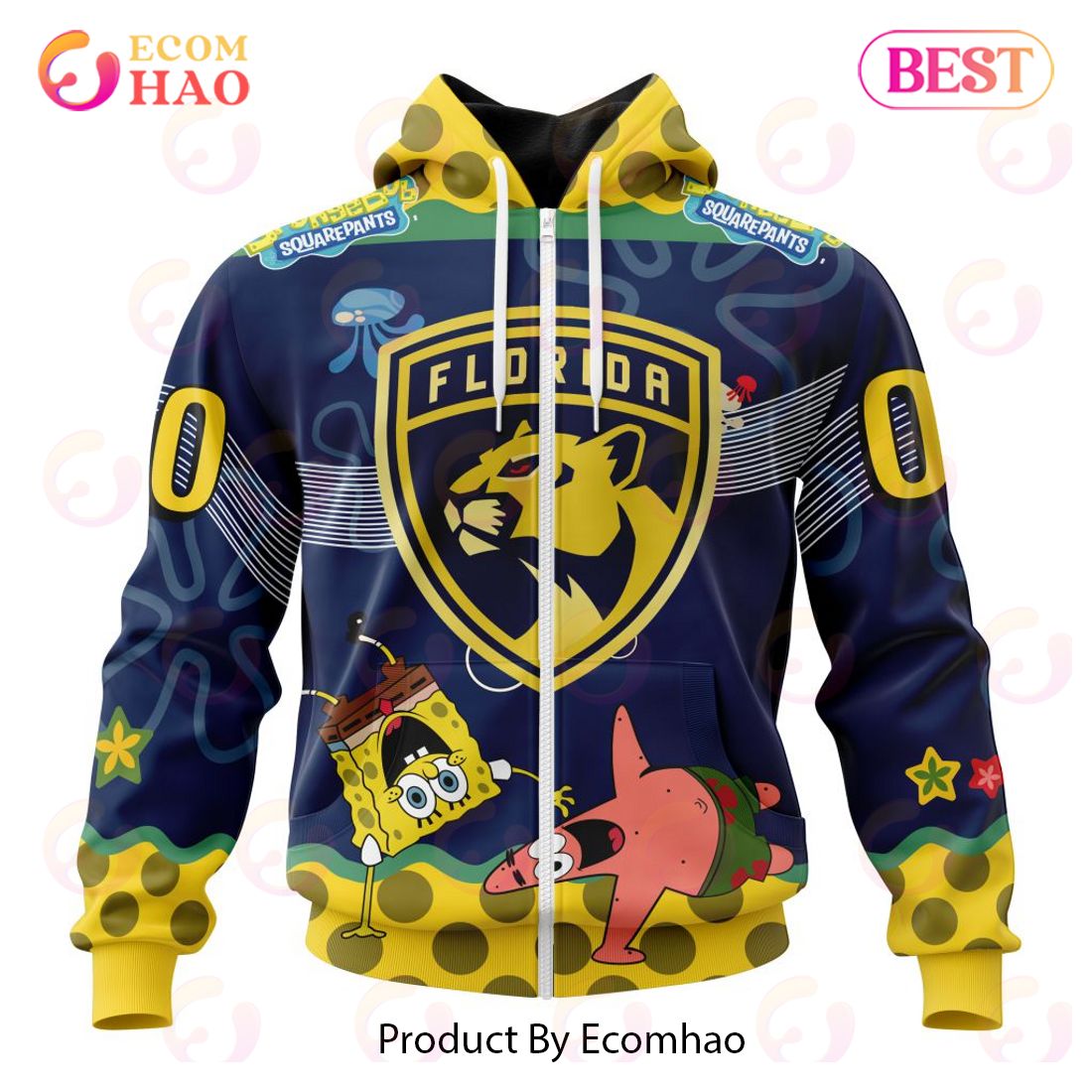 Florida Panthers Specialized Jersey With SpongeBob 3D Hoodie