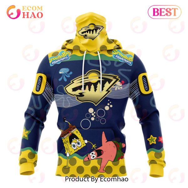 Minnesota Wild Specialized Jersey With SpongeBob 3D Hoodie