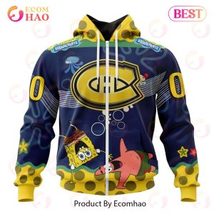 Montreal Canadiens Specialized Jersey With SpongeBob 3D Hoodie