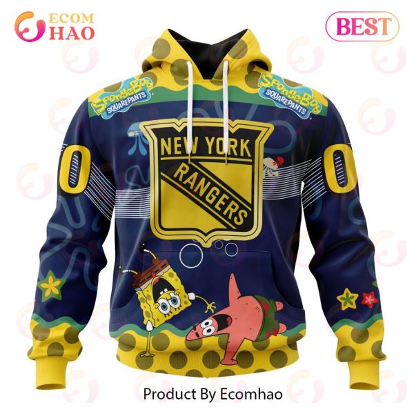 New York Rangers Specialized Jersey With SpongeBob 3D Hoodie