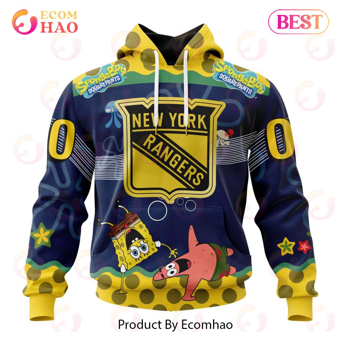 Pittsburgh Penguins Specialized Jersey With SpongeBob 3D Hoodie