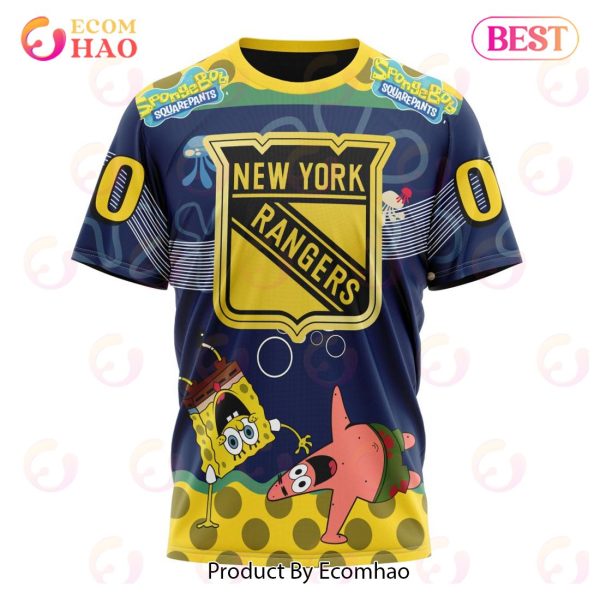 New York Rangers Specialized Jersey With SpongeBob 3D Hoodie