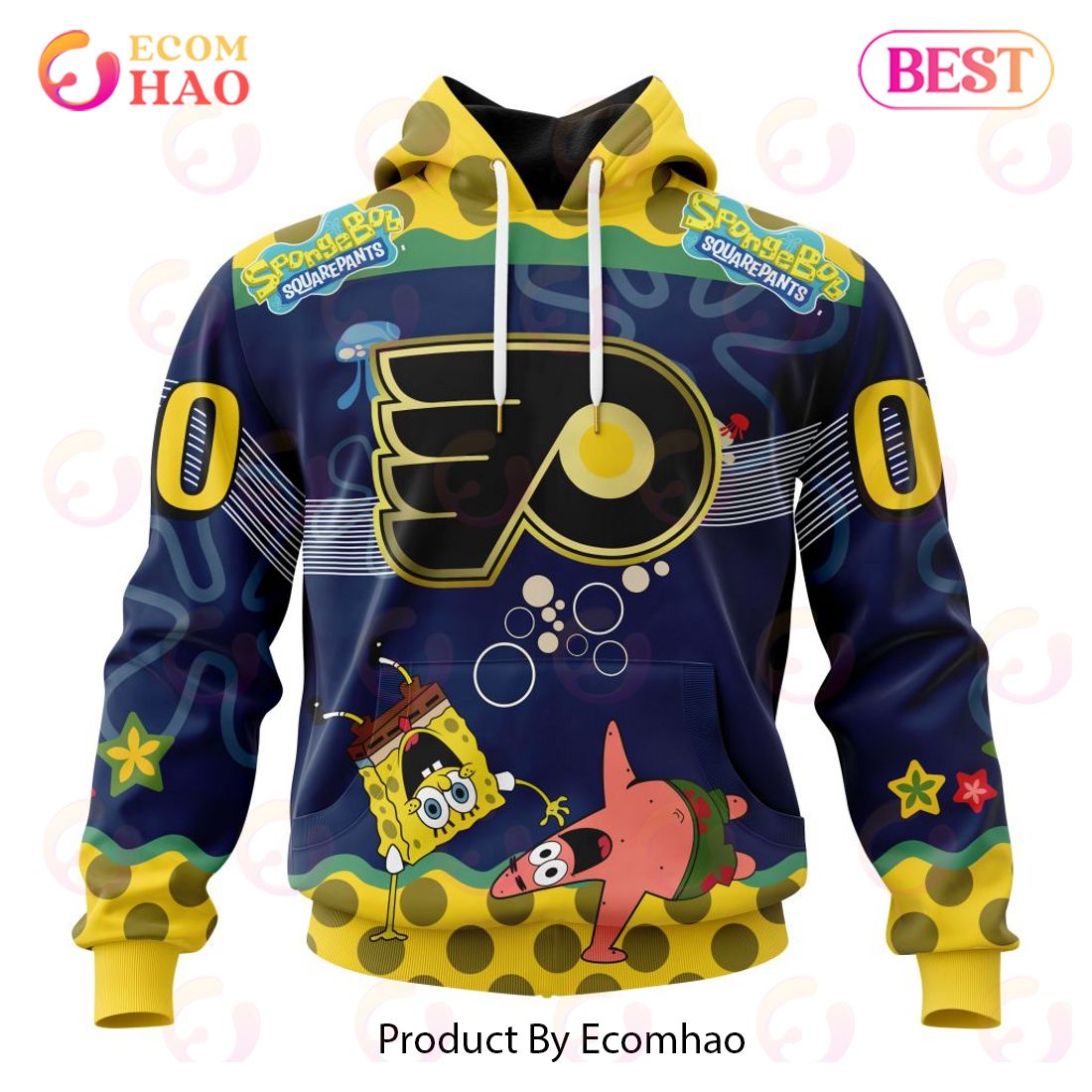 Philadelphia Flyers Specialized Jersey With SpongeBob 3D Hoodie