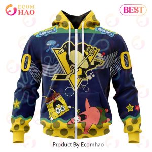 Pittsburgh Penguins Specialized Jersey With SpongeBob 3D Hoodie