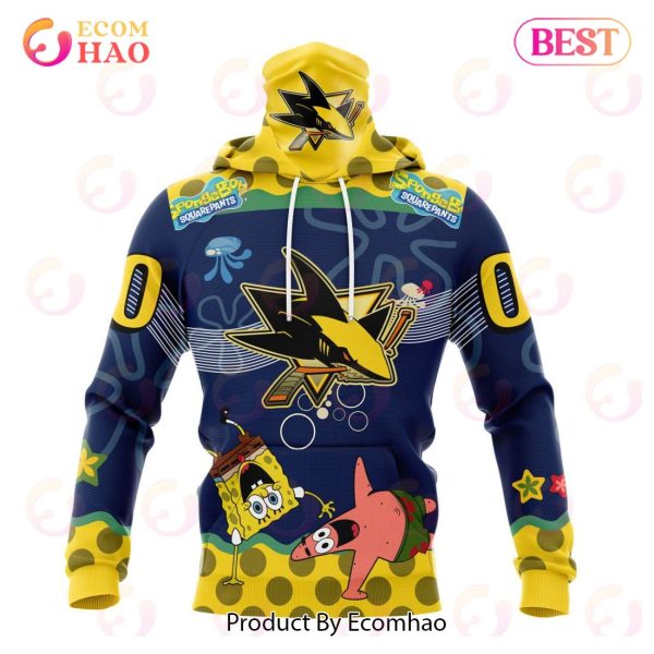 San Jose Sharks Specialized Jersey With SpongeBob 3D Hoodie