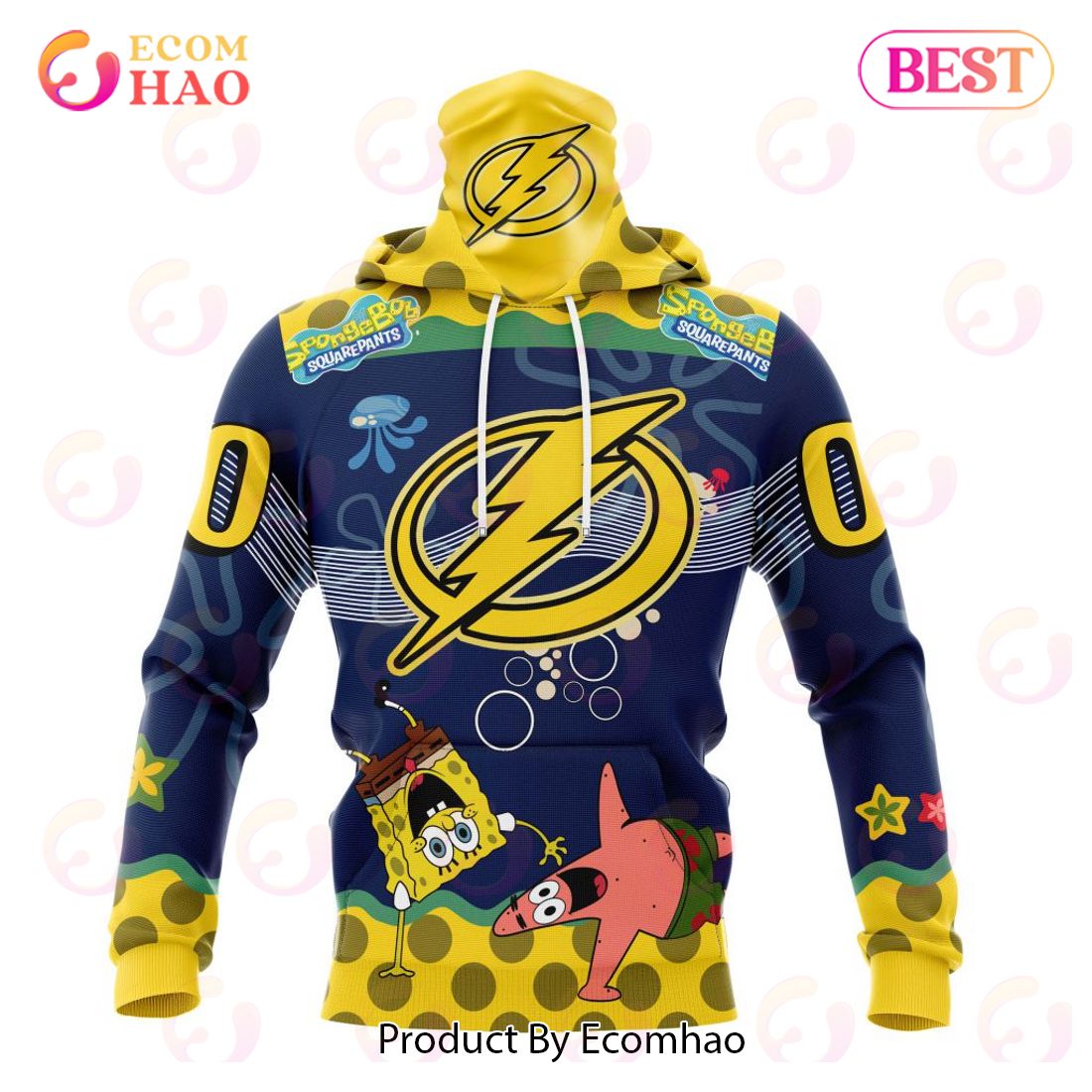 Tampa Bay Lightning Specialized Jersey With Spongebob 3D Hoodie