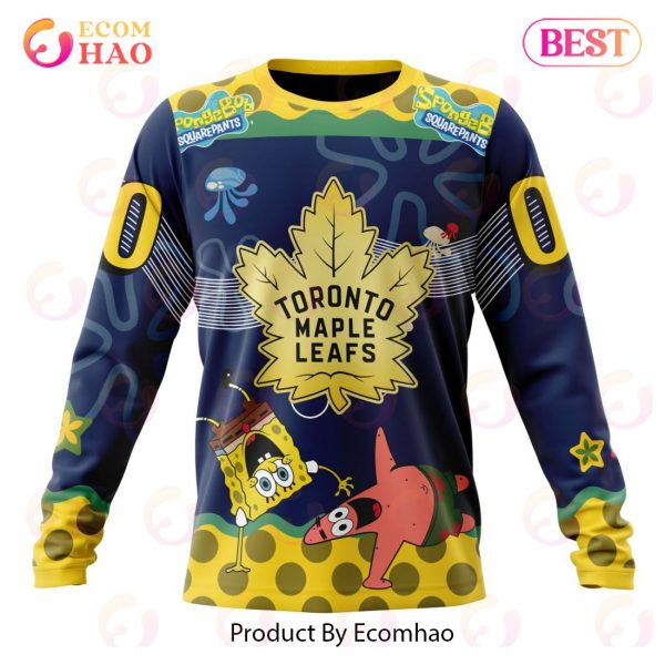Toronto Maple Leafs Specialized Jersey With SpongeBob 3D Hoodie