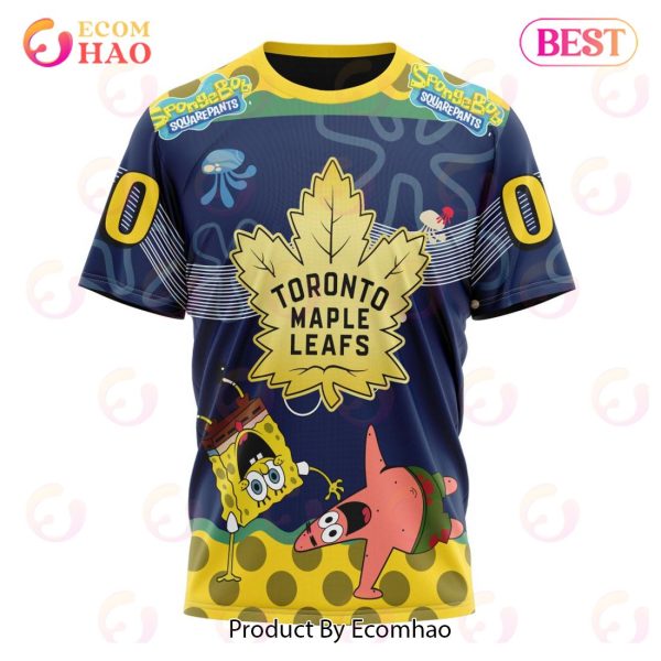 Toronto Maple Leafs Specialized Jersey With SpongeBob 3D Hoodie