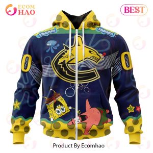 Vancouver Canucks Specialized Jersey With SpongeBob 3D Hoodie