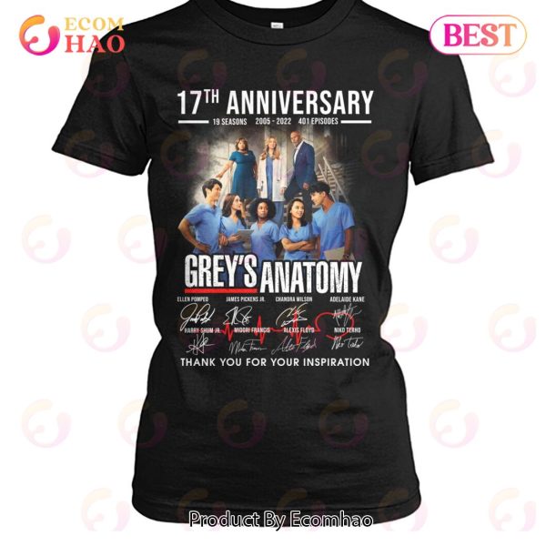 17th Anniversary 2005 – 2022 Gray’s Anatomy Thank You For Your Inspiration T-Shirt