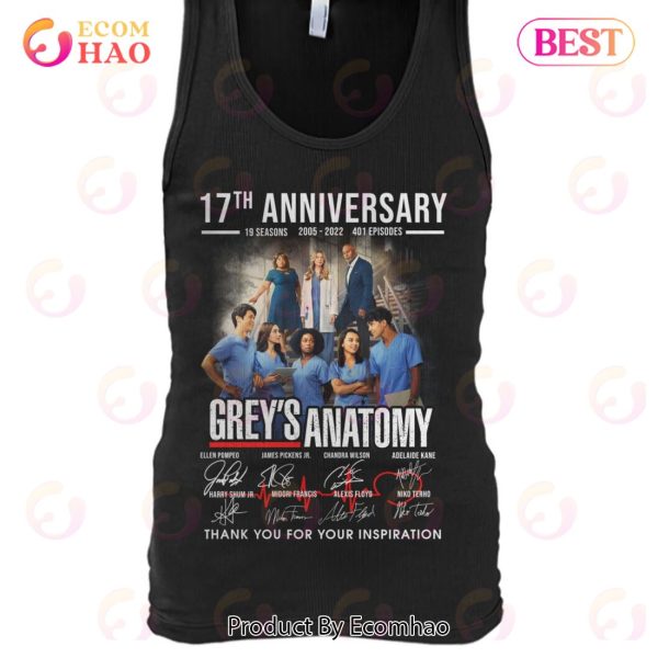 17th Anniversary 2005 – 2022 Gray’s Anatomy Thank You For Your Inspiration T-Shirt