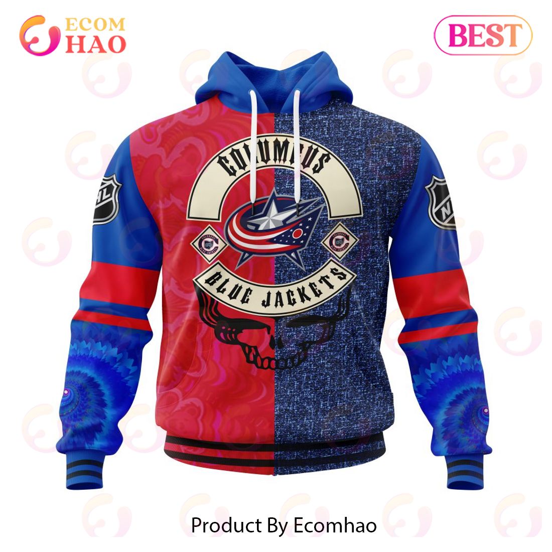 NHL Columbus Blue Jackets X Grateful Dead Specialized Design 3D Hoodie