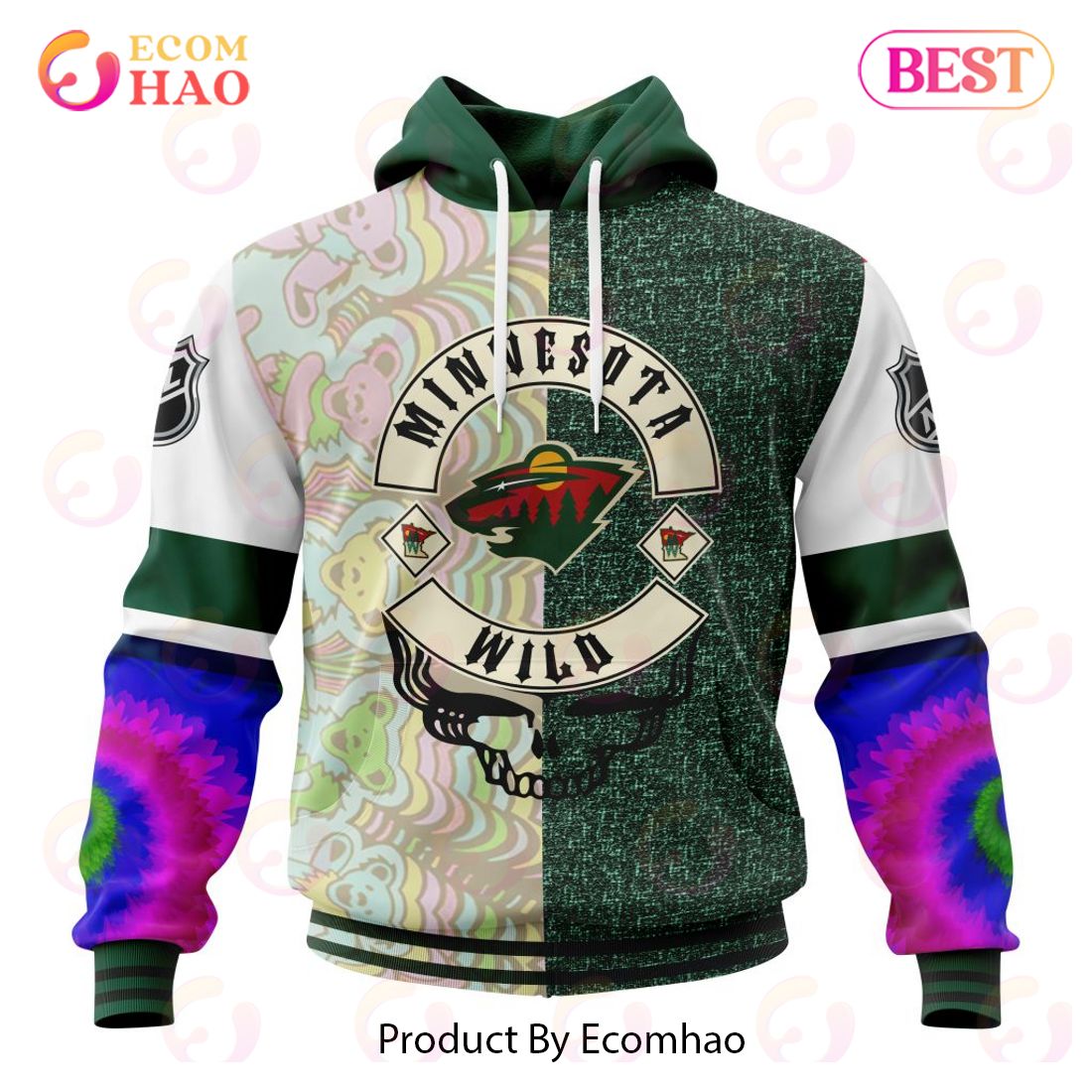 NHL Minnesota Wild X Grateful Dead Specialized Design 3D Hoodie