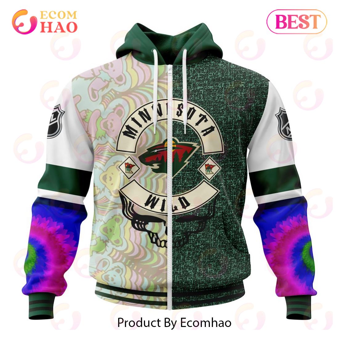 NHL Minnesota Wild X Grateful Dead Specialized Design 3D Hoodie