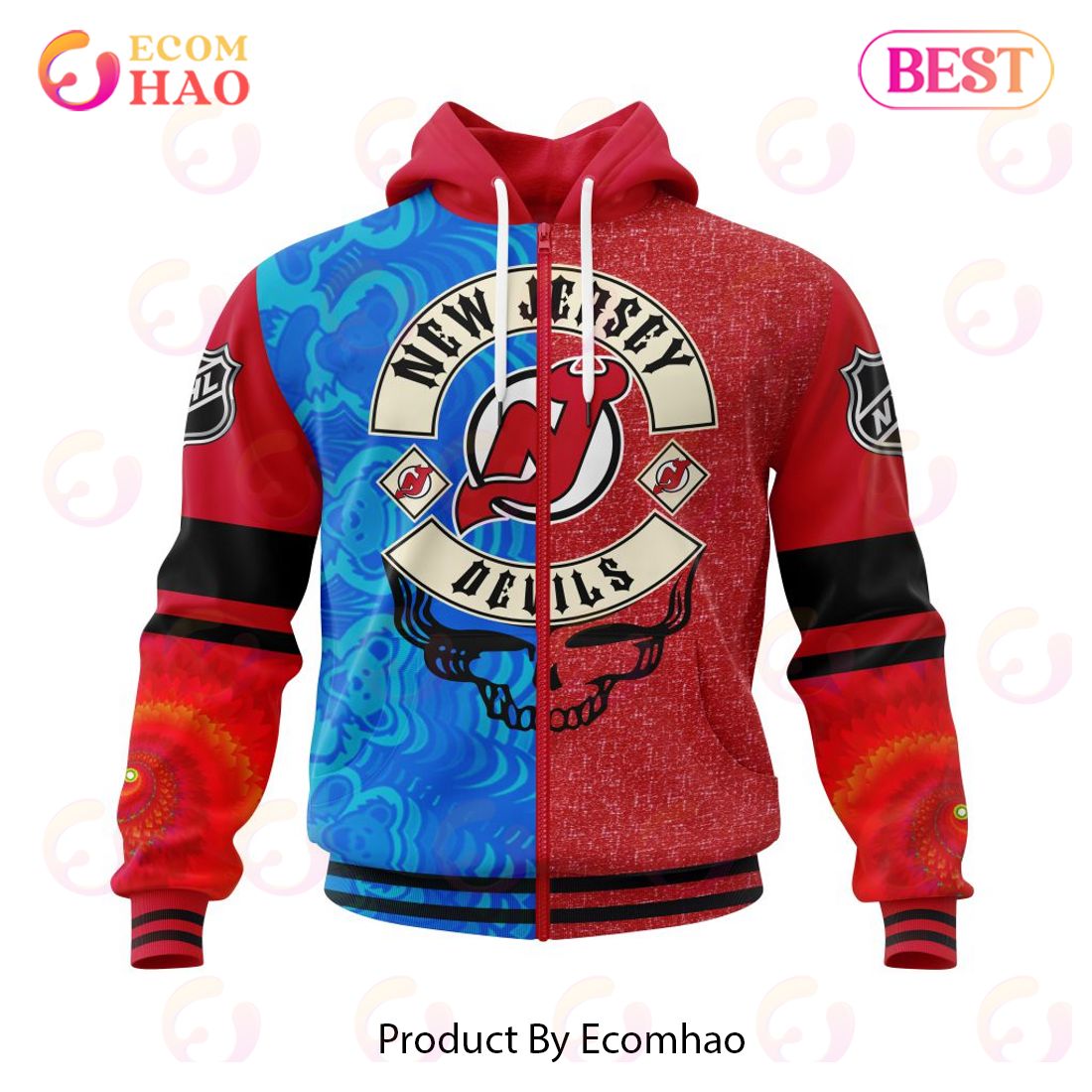 NHL New Jersey Devils X Grateful Dead Specialized Design 3D Hoodie