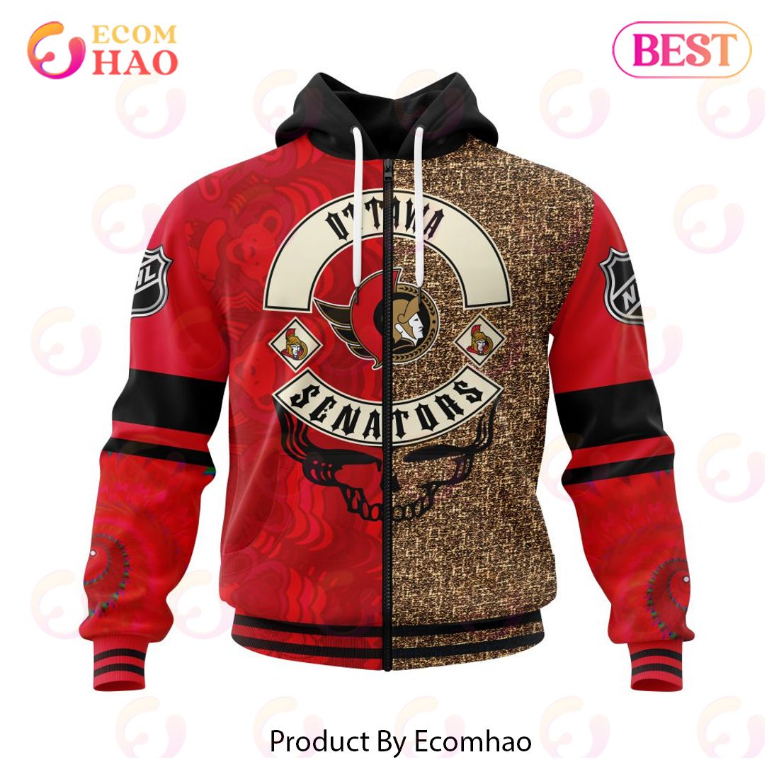 NHL Ottawa Senators X Grateful Dead Specialized Design 3D Hoodie