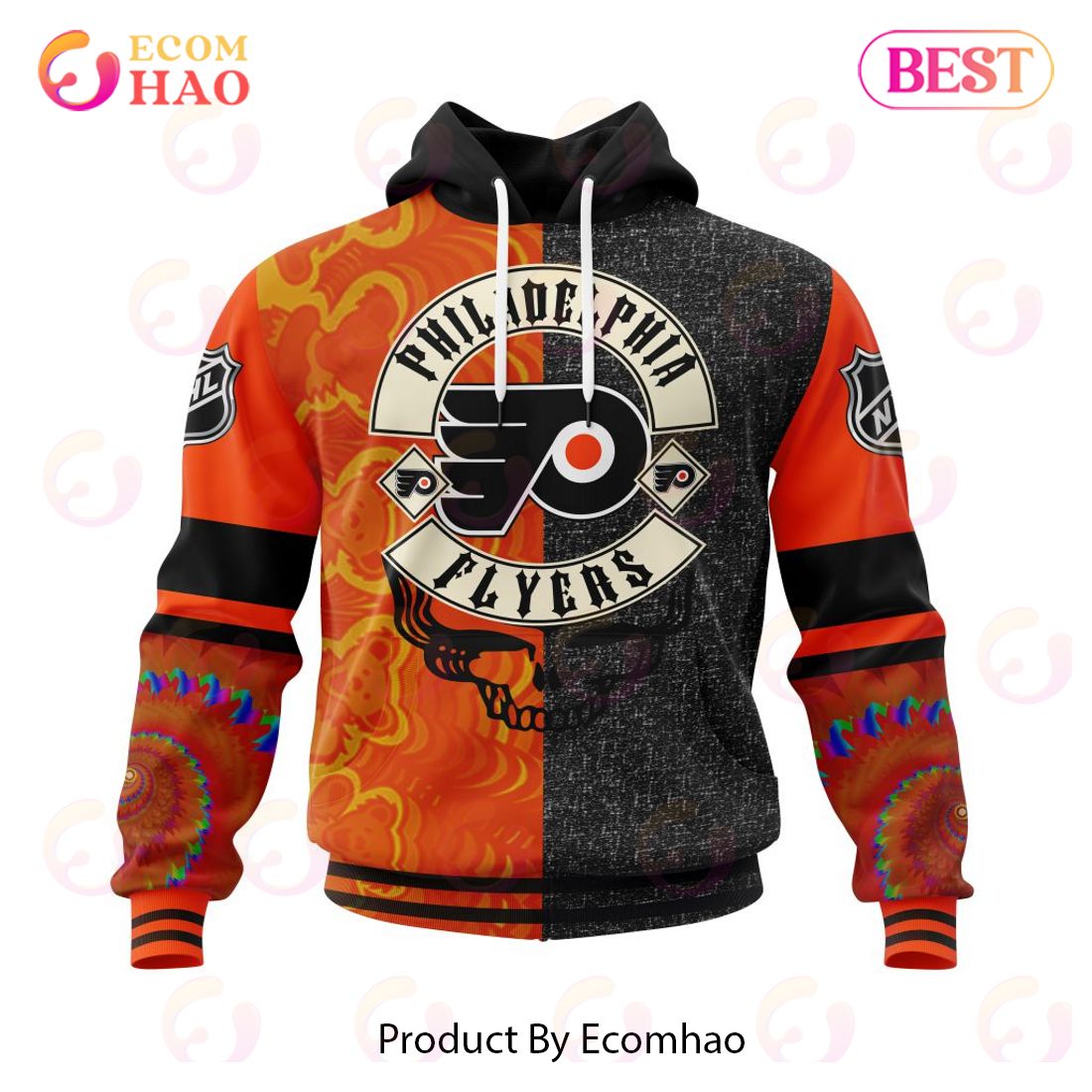 NHL Philadelphia Flyers Custom Name Number Specialized Retro Concepts Jersey  Pullover Hoodie