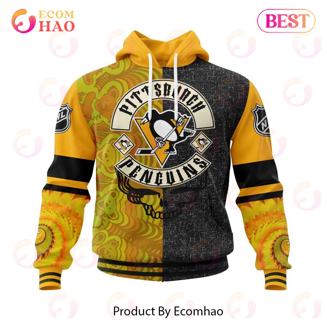 NHL Pittsburgh Penguins X Grateful Dead Specialized Design 3D Hoodie