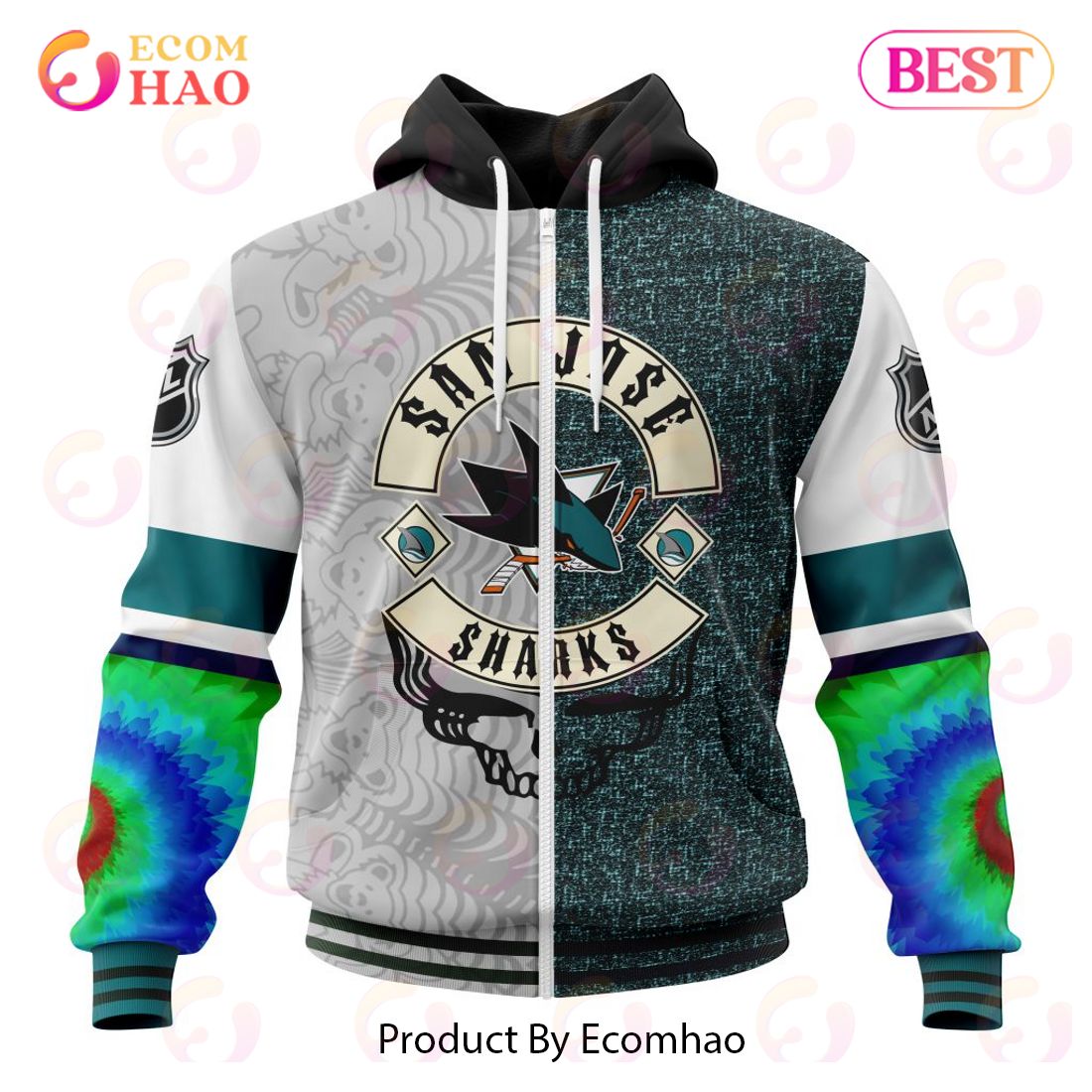 NHL San Jose Sharks X Grateful Dead Specialized Design 3D Hoodie