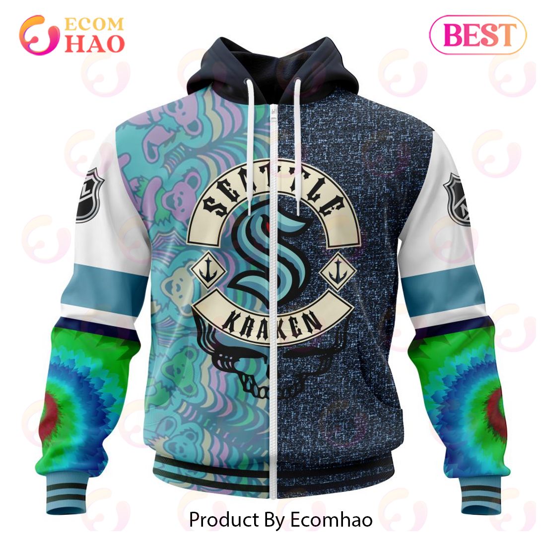 NHL Seattle Kraken X Grateful Dead Specialized Design 3D Hoodie