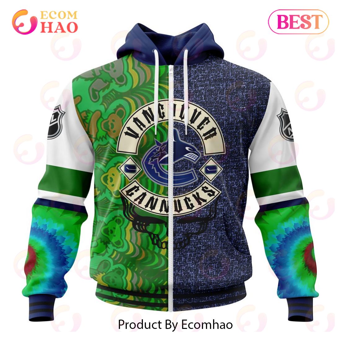 NHL Vancouver Canucks X Grateful Dead Specialized Design 3D Hoodie