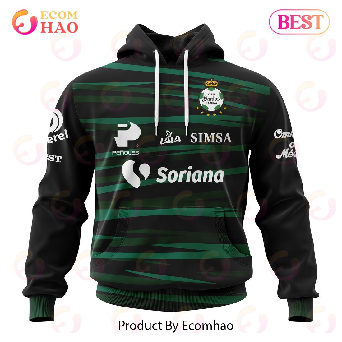 LIGA MX Club Santos Laguna Away Kits 2022 2023 3D Hoodie - Ecomhao Store