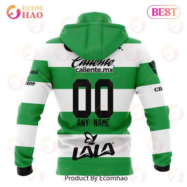 LIGA MX Club Santos Laguna Home Kits 2022 2023 3D Hoodie
