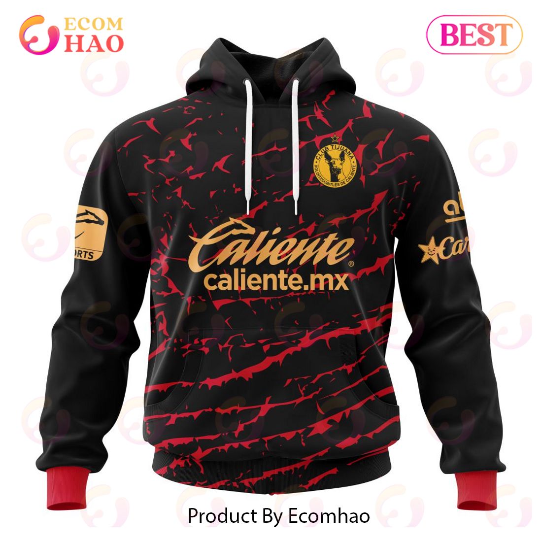 LIGA MX Club Tijuana Home Kits 2022 2023 3D Hoodie - Ecomhao Store