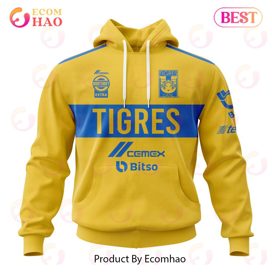 LIGA MX Tiger UANL Home Kits 2022 2023 3D Hoodie