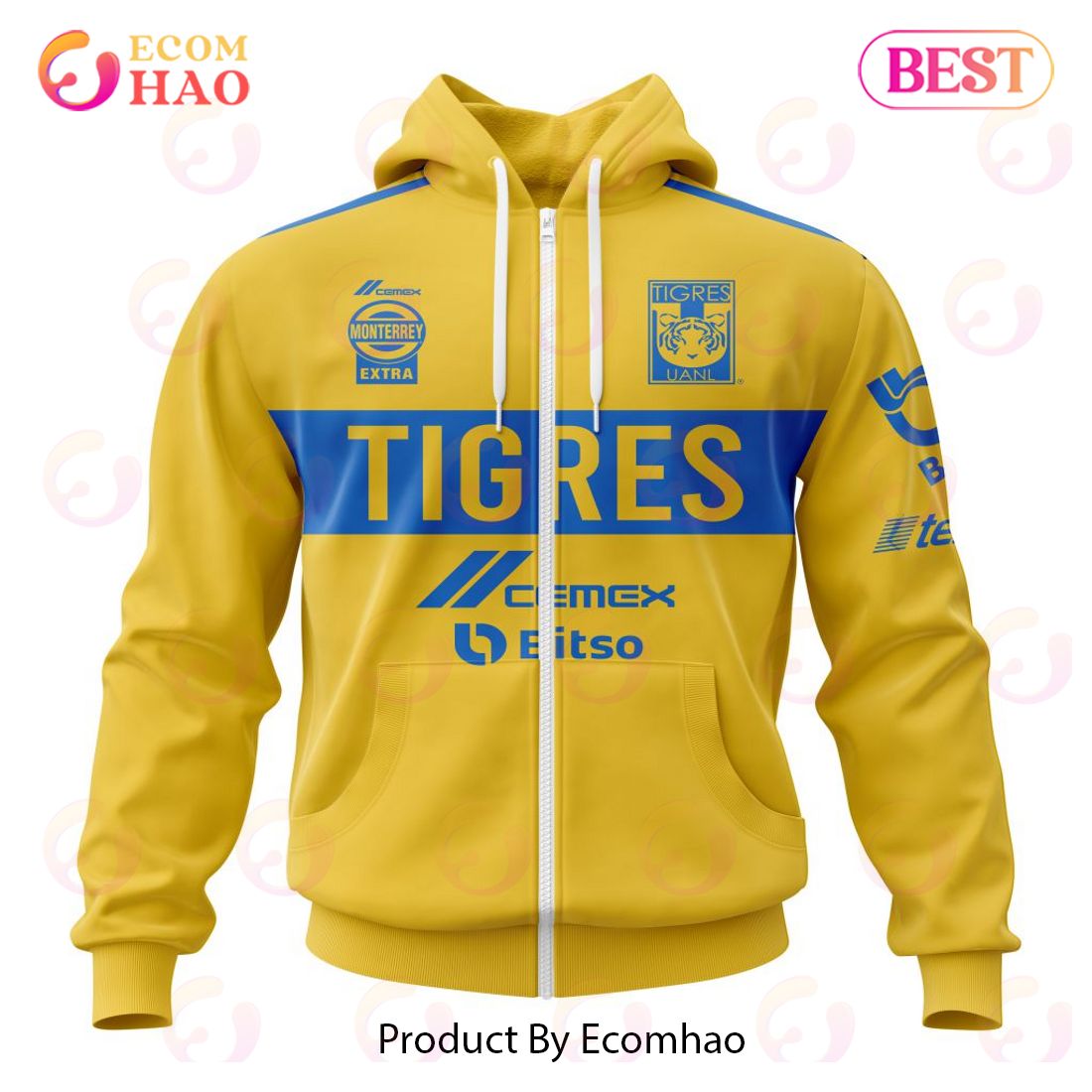 LIGA MX Tiger UANL Home Kits 2022 2023 3D Hoodie