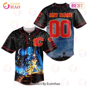 NHL Calgary Flames Specialized Baseball Jersey With Starwar Concepts