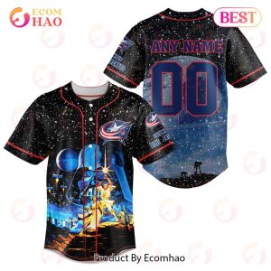 NHL Columbus Blue Jackets Specialized Baseball Jersey With Starwar Concepts