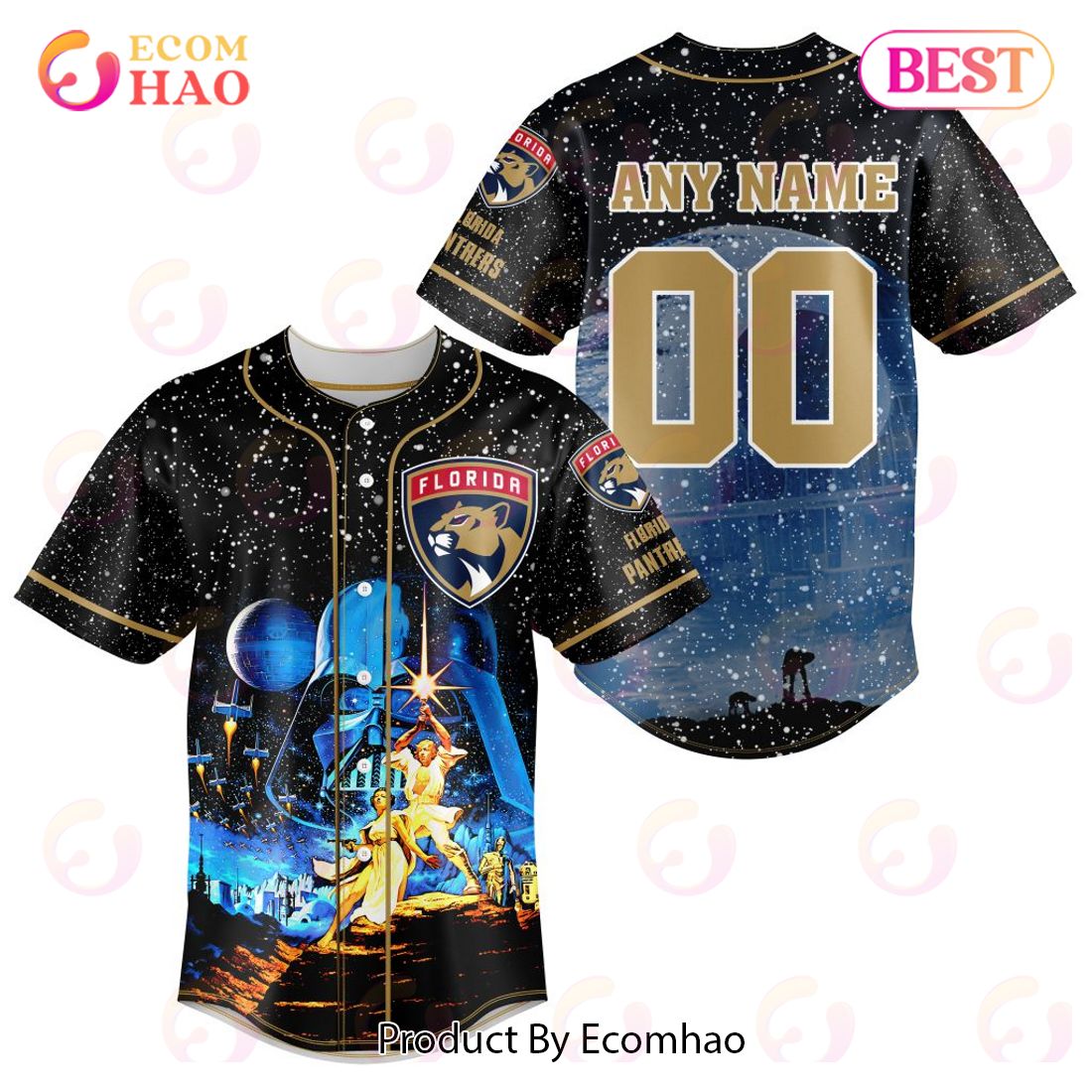 NHL Florida Panthers Specialized Baseball Jersey With Starwar Concepts