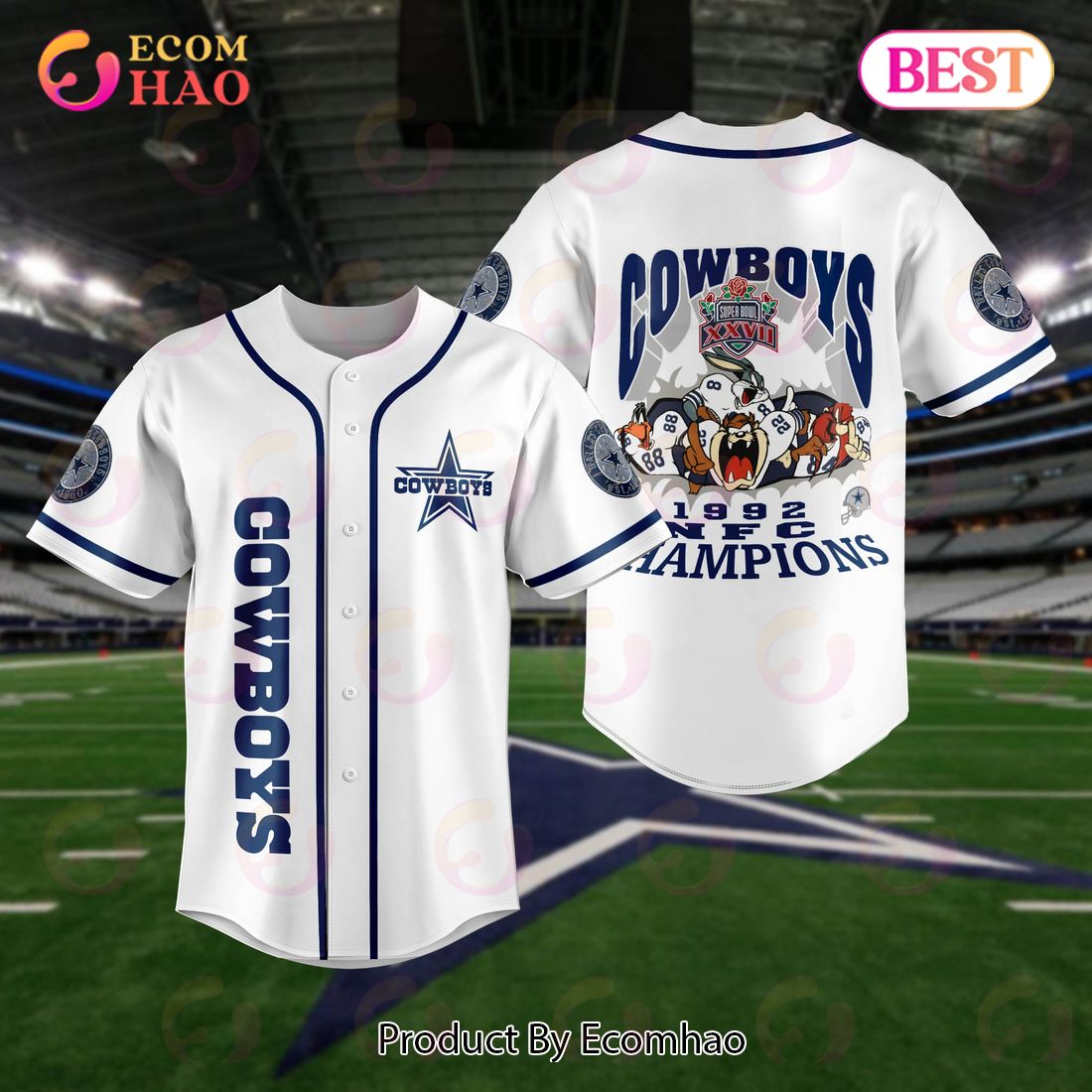 Personalized Dallas Cowboys Pattern Logo Blue And White