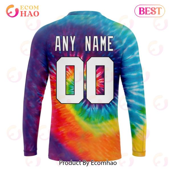 Carolina Hurricanes Specialized Grateful Dead Tie Dye 3D Hoodie