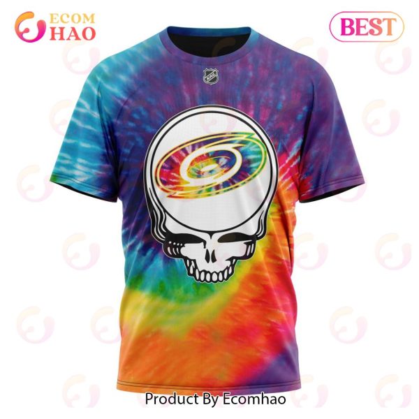 Carolina Hurricanes Specialized Grateful Dead Tie Dye 3D Hoodie